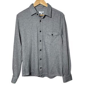 REISS Men's Wool Blend Button Up Sweater Shirt XL Long Sleeve Gray Quiet Lux NWT